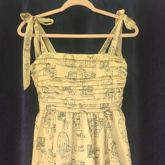 Abercombie & Fitch Midi Black and White Print Summer Cotton Dress Size Small NWT - Picture 7 of 7